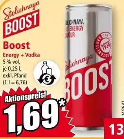Norma Stolichnaya Boost Energy + Vodka Angebot