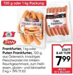 Maximarkt Frankfurter, oder Puten Frankfurter Angebot