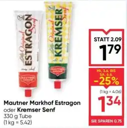 Maximarkt Mautner Markhof Estragon oder Kremser Senf Angebot