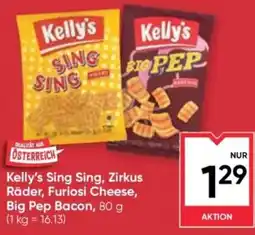 Maximarkt Kelly's Sing Sing, Zirkus Räder, Furiosi Cheese, Big Pep Bacon Angebot