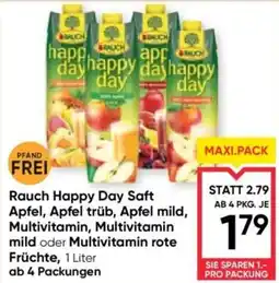 Maximarkt Rauch Happy Day Saft Apfel, Apfel trüb, Apfel mild, Multivitamin, Multivitamin mild oder Multivitamin rote Früchte Angebot