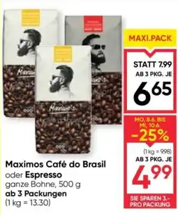 Maximarkt Maximos Café do Brasil oder Espresso Angebot