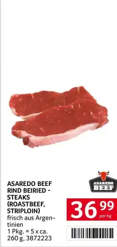 Transgourmet Asaredo beef rind beiried steaks (roastbeef, striploin) Angebot