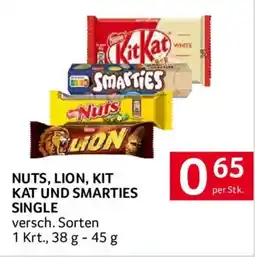 Transgourmet Nuts, lion, kit kat und smarties single Angebot
