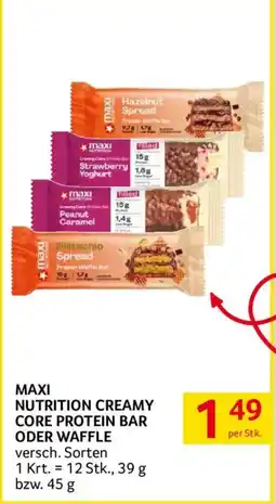 Transgourmet Maxi nutrition creamy core protein bar oder waffle Angebot