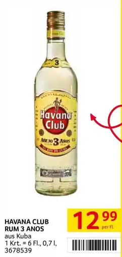 Transgourmet Havana club rum 3 anos Angebot