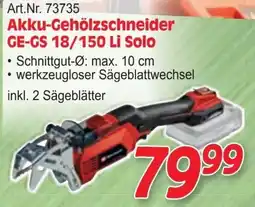 Zgonc Akku-Gehölzschneider GE-GS 18/150 Li Solo Angebot