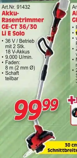Zgonc Akku- Rasentrimmer GE-CT 36/30 Li E Solo Angebot