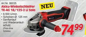 Zgonc Akku-Winkelschleifer TE-AG 18/125-2 Li Solo Angebot
