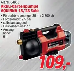 Zgonc Akku-Gartenpumpe AQUINNA 18/28 Solo Angebot