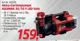 Zgonc Akku-Gartenpumpe AQUINNA 36/35 F LED Solo Angebot