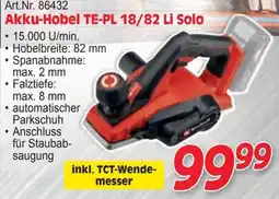 Zgonc Akku-Hobel TE-PL 18/82 Li Solo Angebot