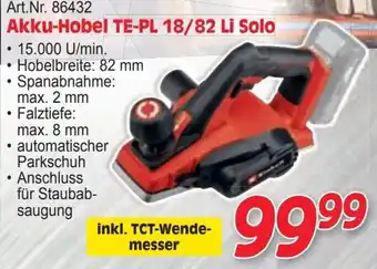 Zgonc Akku-Hobel TE-PL 18/82 Li Solo Angebot