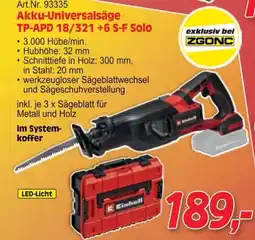 Zgonc Akku-Universalsäge TP-APD 18/321 +6 S-F Solo Angebot