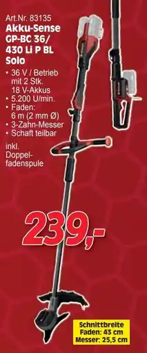 Zgonc Akku-Sense GP-BC 36/ 430 Li P BL Solo Angebot
