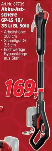Zgonc Akku-Ast- schere GP-LS 18/ 35 Li BL Solo Angebot