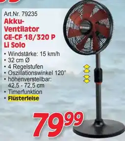 Zgonc Akku- Ventilator GE-CF 18/320 P Li Solo Angebot