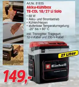 Zgonc Akku-Kühlbox TE-COL 18/27 Li Solo Angebot
