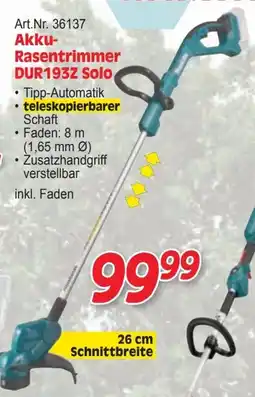Zgonc Akku- Rasentrimmer DUR193Z Solo Angebot