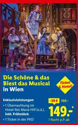 Lidl Reisen Die Schöne & das Biest das Musical in Wien Angebot