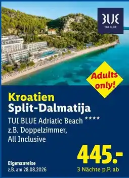Lidl Reisen Kroatien Split-Dalmatija Angebot
