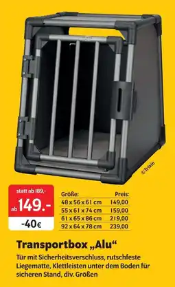Das Futterhaus Transportbox Alu Angebot