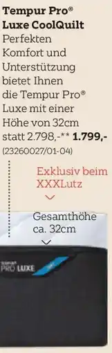 XXXLutz Tempur pro® luxe coolquilt Angebot