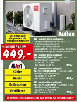 Bauhaus TCL Inverter-Klimasplitgeräte Angebot