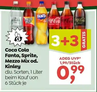 ADEG Coca cola fanta, sprite, mezzo mix od. kinley Angebot