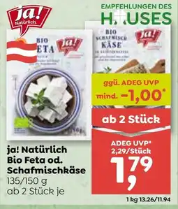 ADEG ja! Natürlich Bio Feta od. Schafmischkäse Angebot