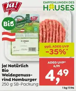 ADEG ja! Natürlich Bio Weidegenuss- rind Hamburger Angebot