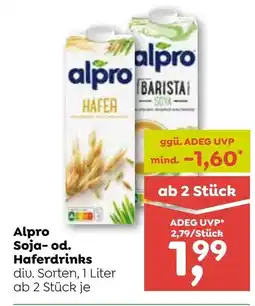 ADEG Alpro Soja- od. Haferdrinks Angebot