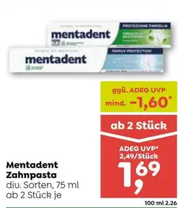 ADEG Mentadent Zahnpasta Angebot
