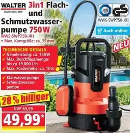 Norma WALTER 3in1 Flach- und Schmutzwasser- pumpe 750W Angebot