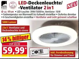 Norma LED-Deckenleuchte/ -Ventilator 2in1 Angebot