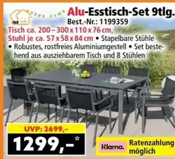 Norma Alu-Esstisch-Set 9tlg. Angebot