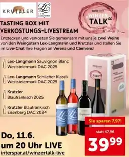 Interspar Tasting box mit verkostungs-livestream Angebot
