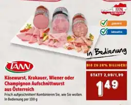 Interspar Käsewurst, krakauer, wiener oder champignon aufschnittwurst aus österreich Angebot