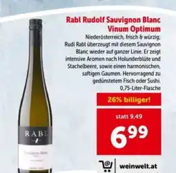 Interspar Rabl Rudolf Sauvignon Blanc Vinum Optimum Angebot