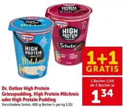 Interspar Dr oetker high protein griesspudding, high protein milchreis oder high protein pudding Angebot