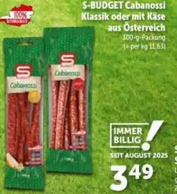 Interspar S-BUDGET Cabanossi Klassik oder mit Käse Angebot