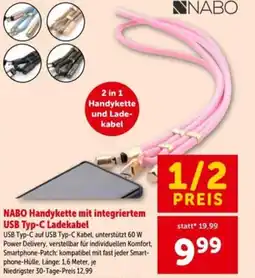 Interspar Nabo handykette mit integriertem usb typ-c ladekabel Angebot
