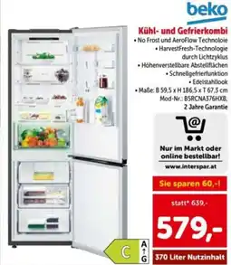 Interspar Kühl- und gefrierkombi Angebot