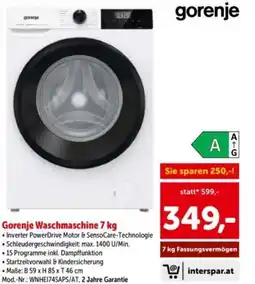 Interspar Gorenje waschmaschine 7 kg Angebot