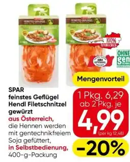 Eurospar SPAR feinstes Geflügel Hendl Filetschnitzel gewürzt Angebot