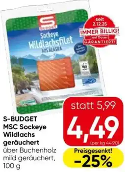 Eurospar S-budget msc sockeye wildlachs geräuchert Angebot