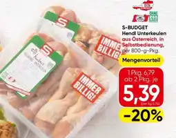 Eurospar S-budget hendl unterkeulen aus österreich, in selbstbedienung, Angebot