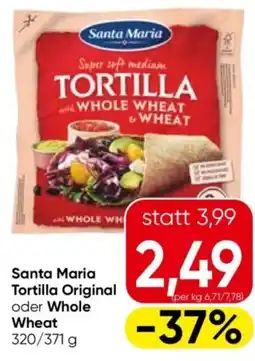 Eurospar Santa maria tortilla original oder whole wheat Angebot