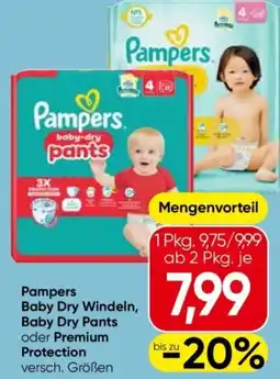 Eurospar Pampers baby dry windeln, baby dry pants oder premium protection Angebot