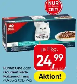 Eurospar Purina One oder Gourmet Perle Purina One oder Gourmet Perle Katzennahrung 40x85 g XXL-Pkg Angebot